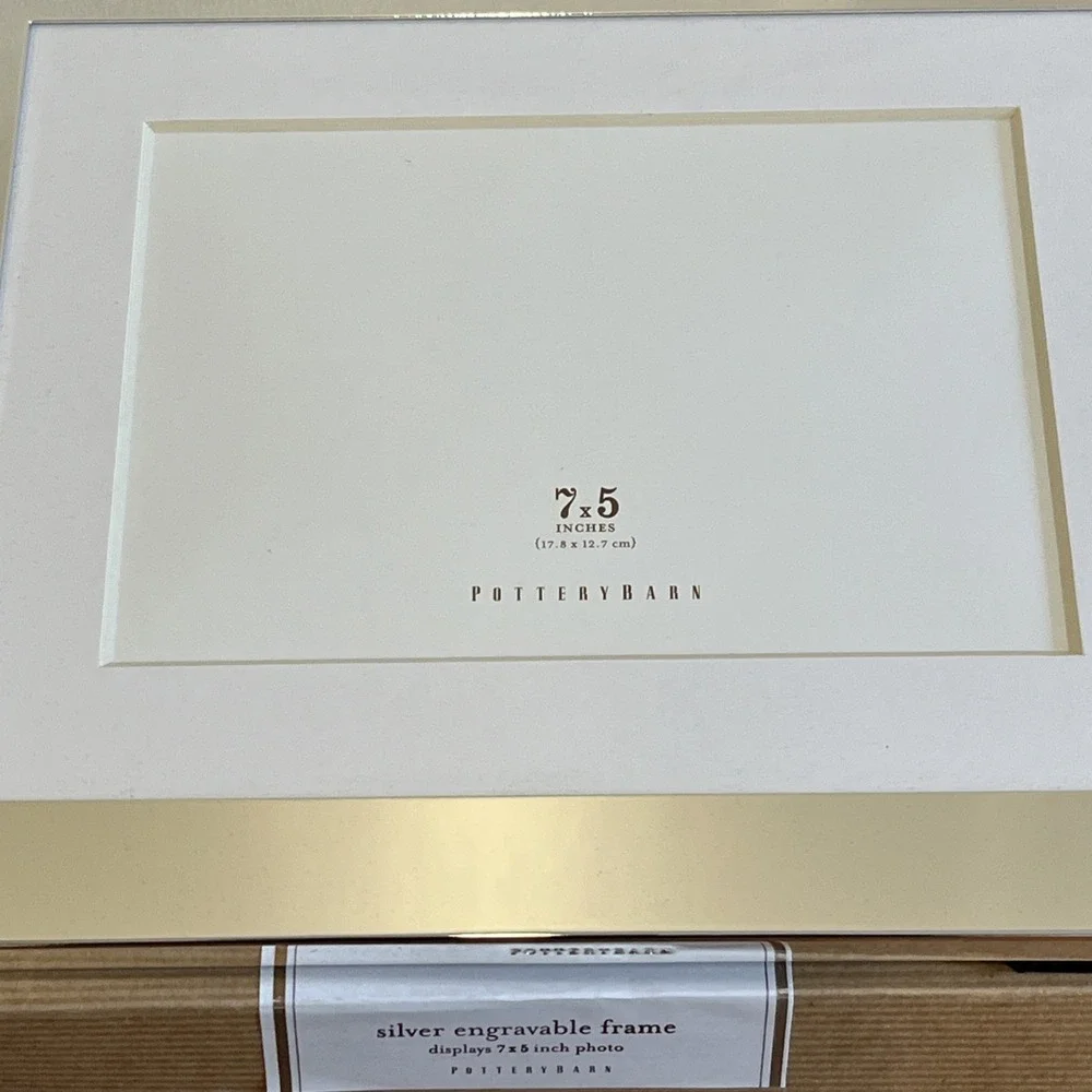 Pottery Barn Silver Photo Picture Frame 7